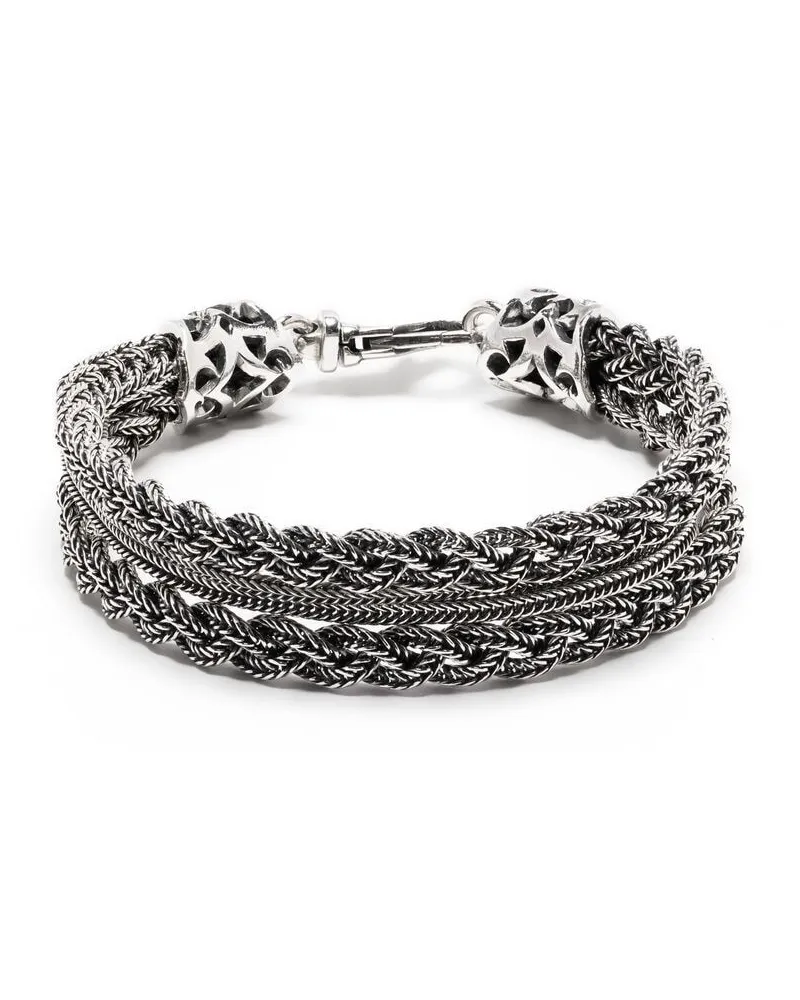 Emanuele Bicocchi Geflochtenes Kettenarmband - Silber Silber