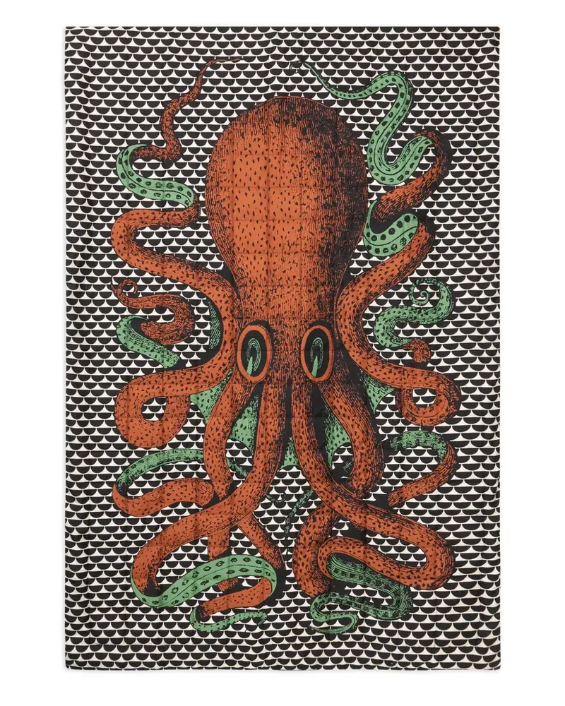 Fornasetti Karierte Polipo Überwurf (190cm x 130cm) - Braun Braun