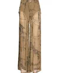 Blumarine Hose mit transparenter Spitze Braun