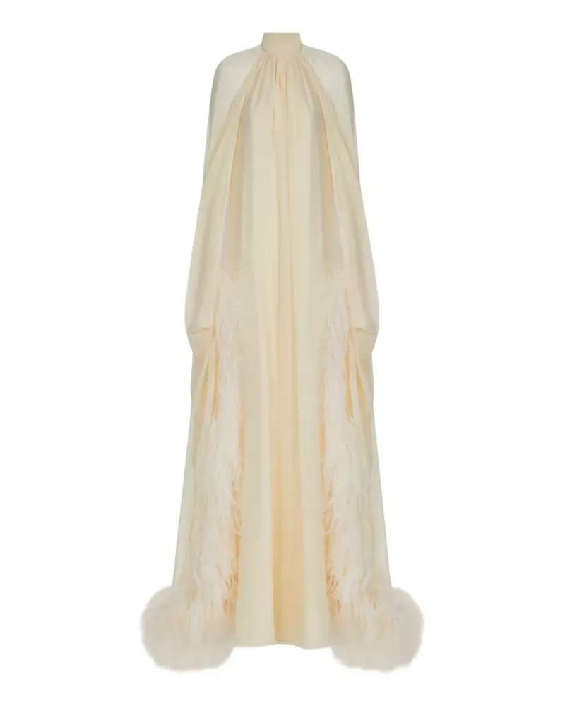 Taller Marmo Eterea Abendkleid mit Federn - Nude Nude