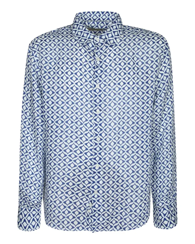 PENINSULA Alina geometric-print long-sleeve shirt - Blau Blau