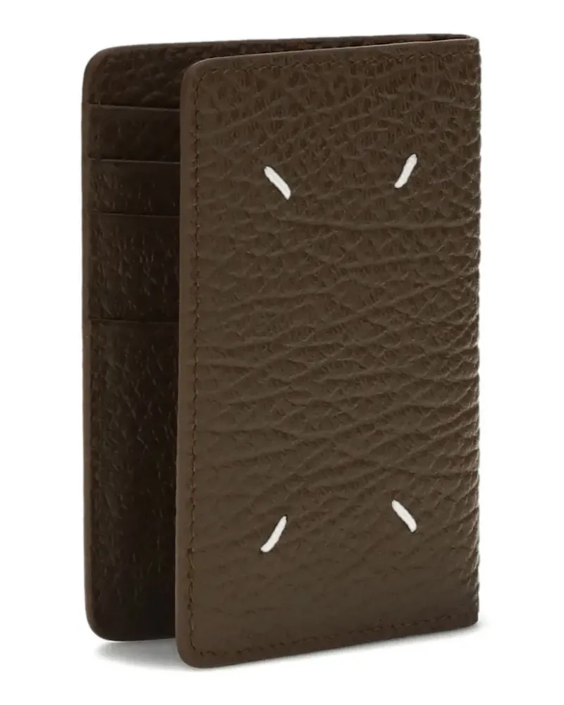 Maison Margiela four-stitch leather card holder - Braun Braun