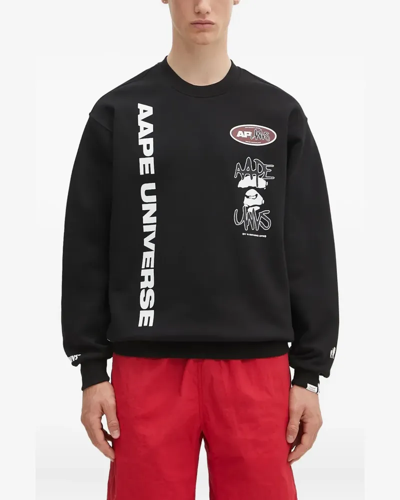BAPE AAPE UNVS logo-print sweatshirt - Schwarz Schwarz