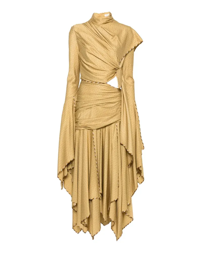 Zimmermann Asymmetrisches Kleid mit Print - Gelb Gelb