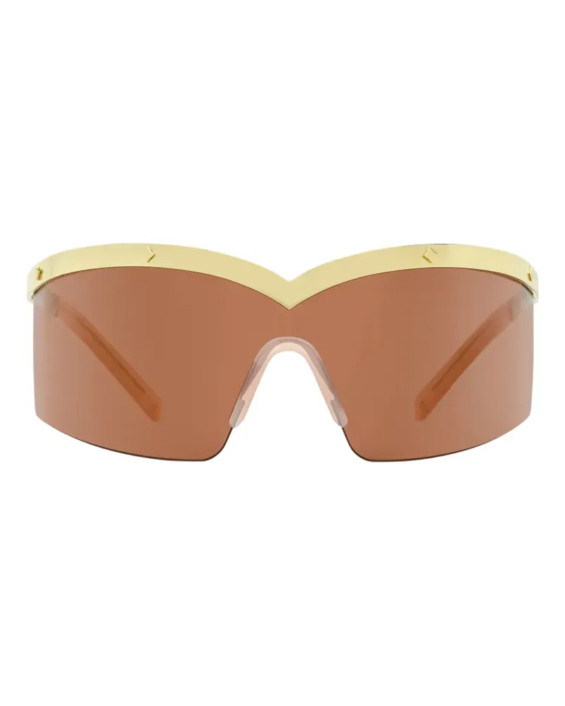 MCM stud-embellished shield sunglasses - Gold Gold