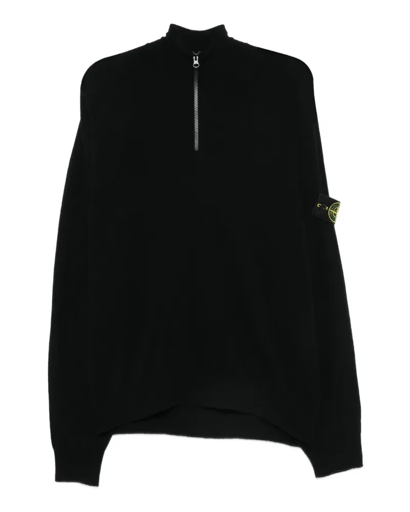 Stone Island Pullover mit kurzem Reißverschluss - Schwarz Schwarz
