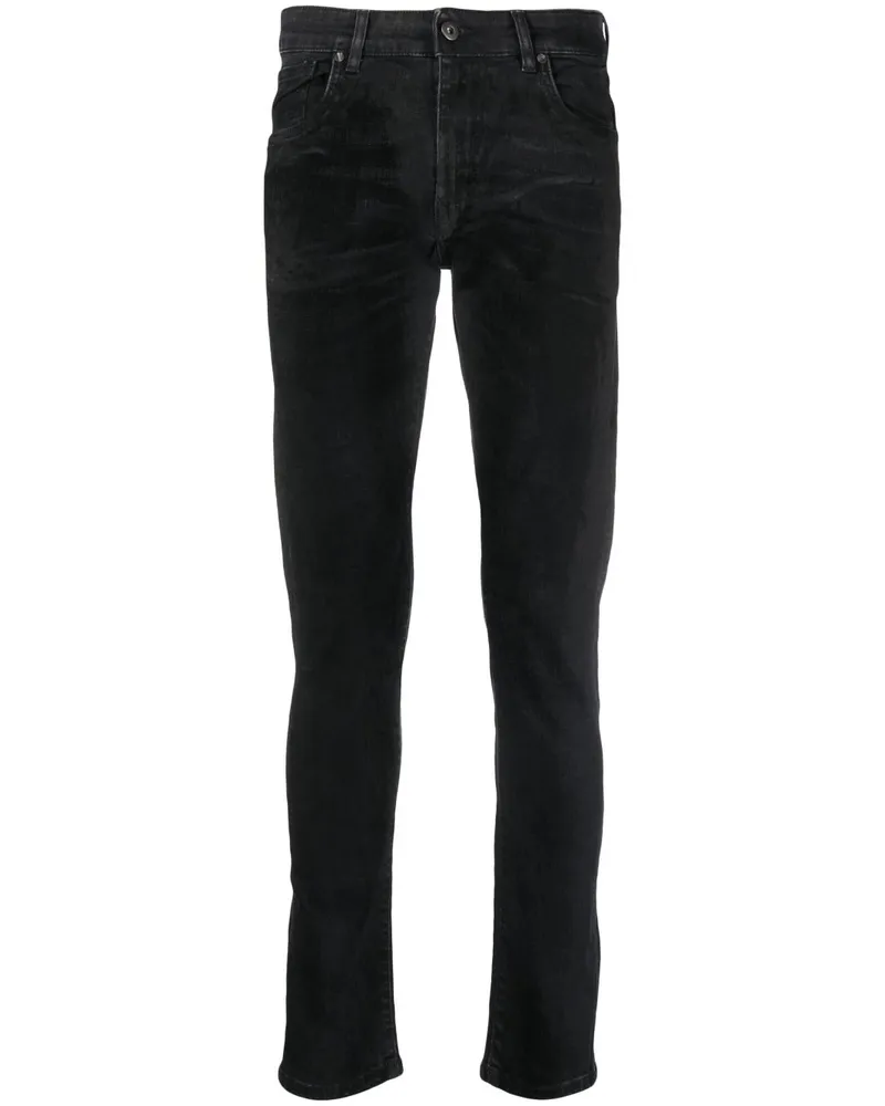 Salvatore Santoro Straight-Leg-Jeans mit Logo-Patch - Schwarz Schwarz