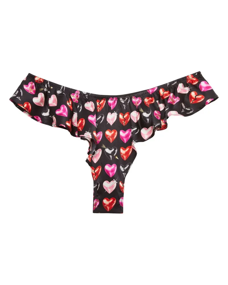 Fleur Du Mal Luxe Flutter Tanga - Schwarz Schwarz