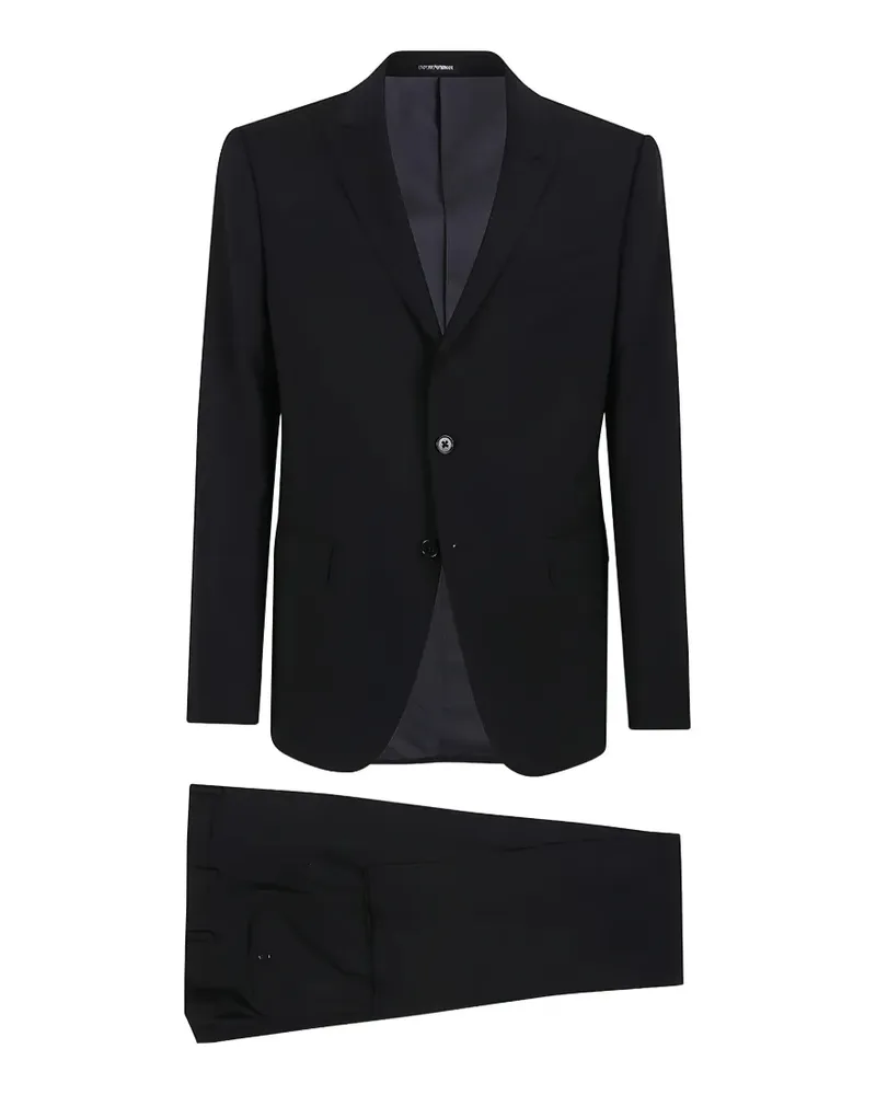 Emporio Armani single-breasted wool suit - Schwarz Schwarz