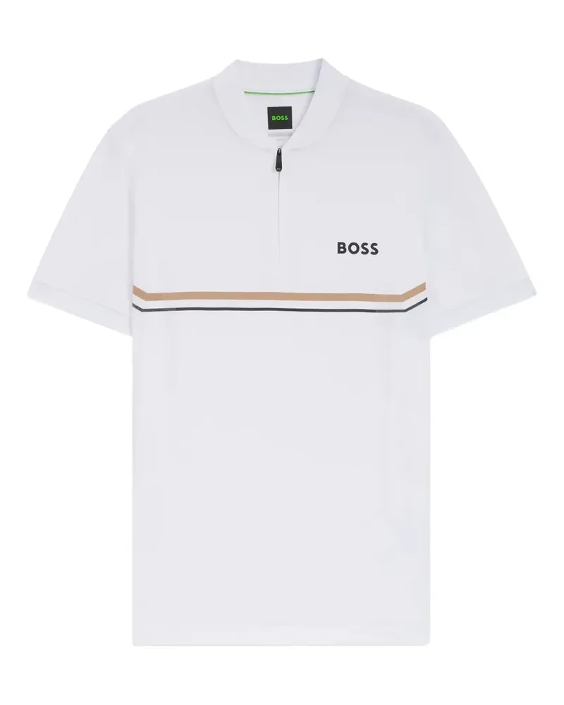 HUGO BOSS Gestreiftes Poloshirt - Weiß Weiß