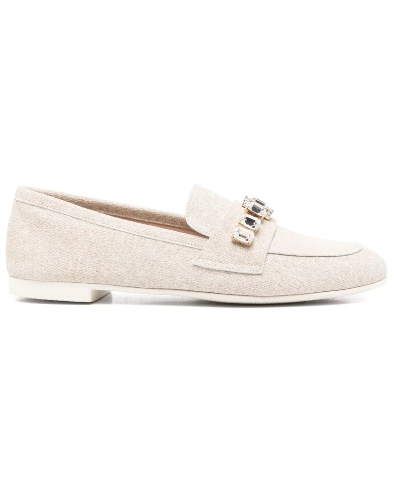Casadei Loafer mit Kristallen - Nude Nude