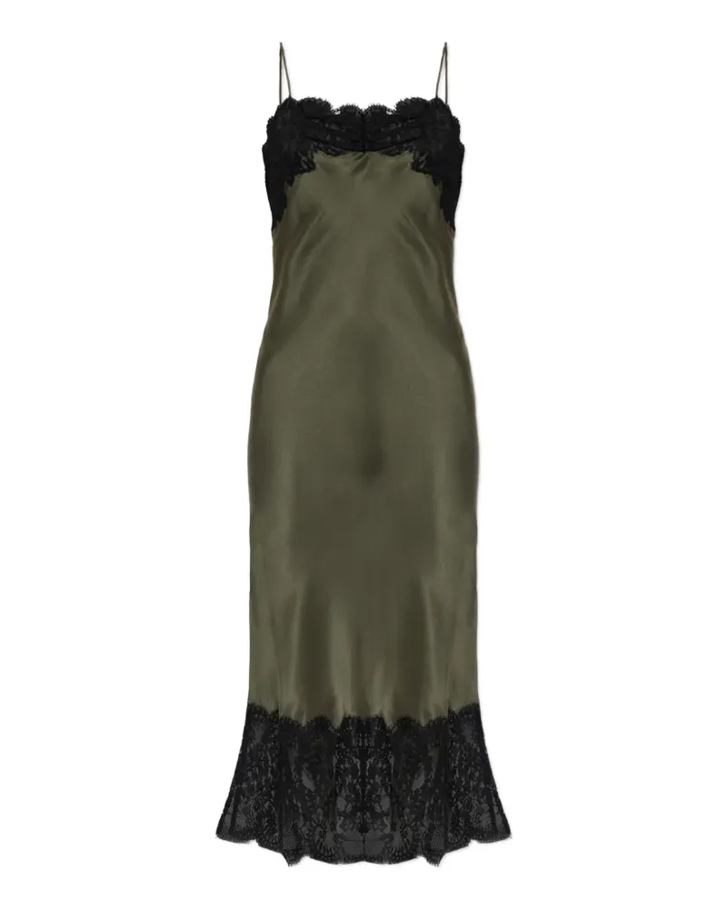 IRO lace-trim silk midi dress - Grün Grün