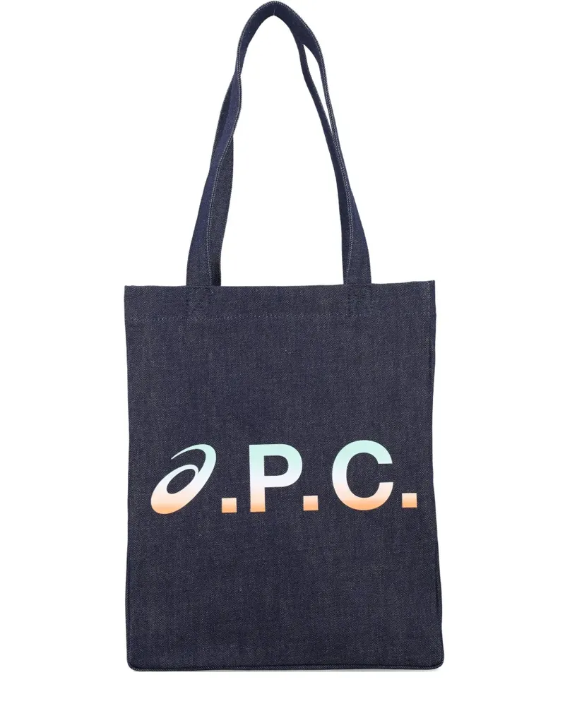 A.P.C. Handtasche mit Logo-Print - Blau Blau