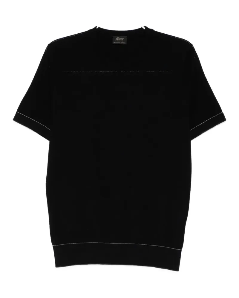 Brioni Sea Island piqué cotton T-shirt - Blau Blau