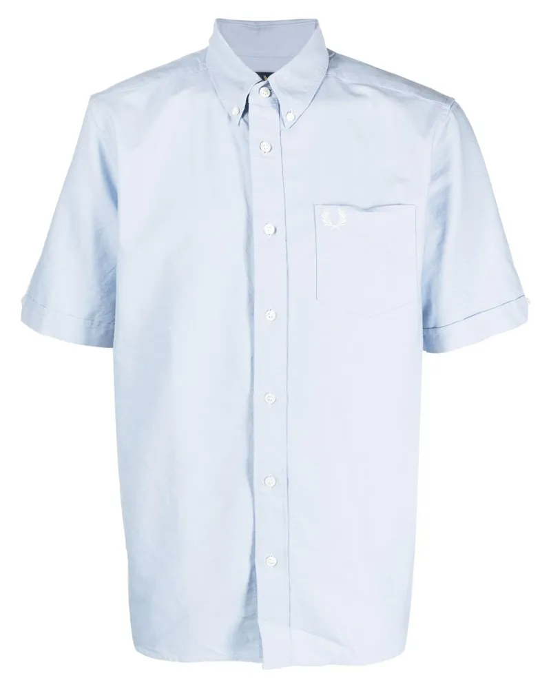 Fred Perry Hemd mit kurzen Ärmeln - Blau Blau