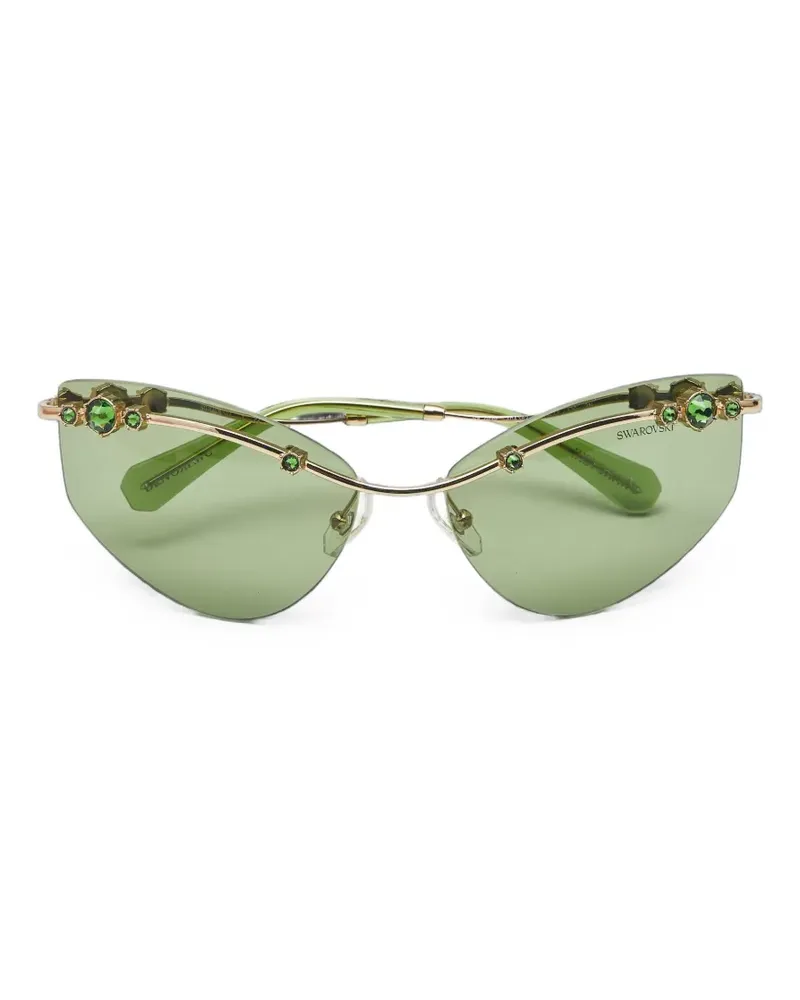 Swarovski Cat-Eye-Sonnenbrille mit Kristallen - Gold Gold