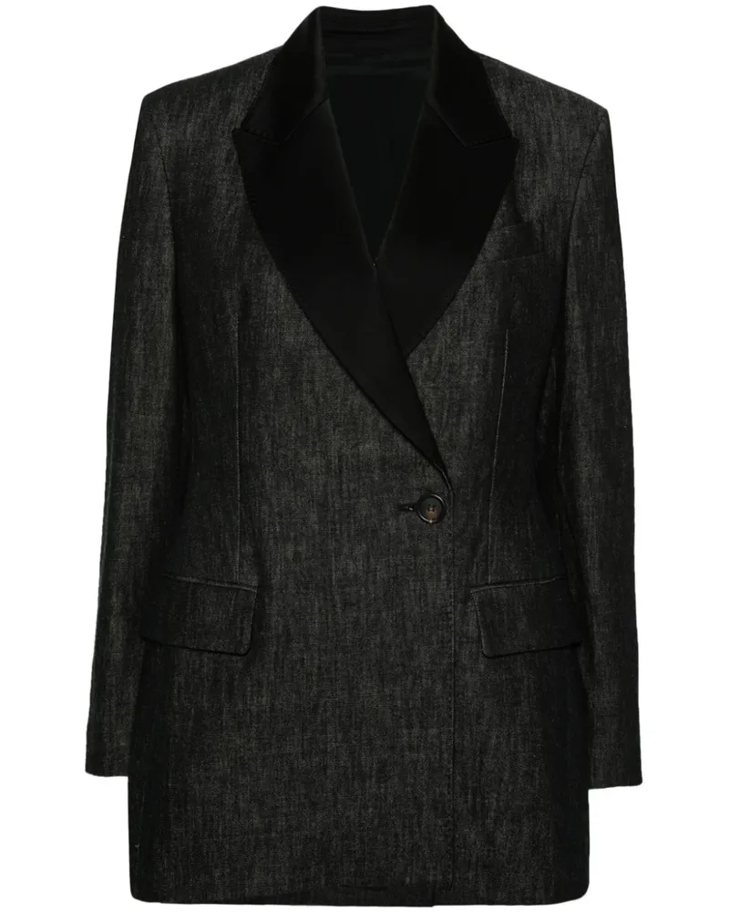 Brunello Cucinelli Doppelreihiges Jeanssakko - Schwarz Schwarz