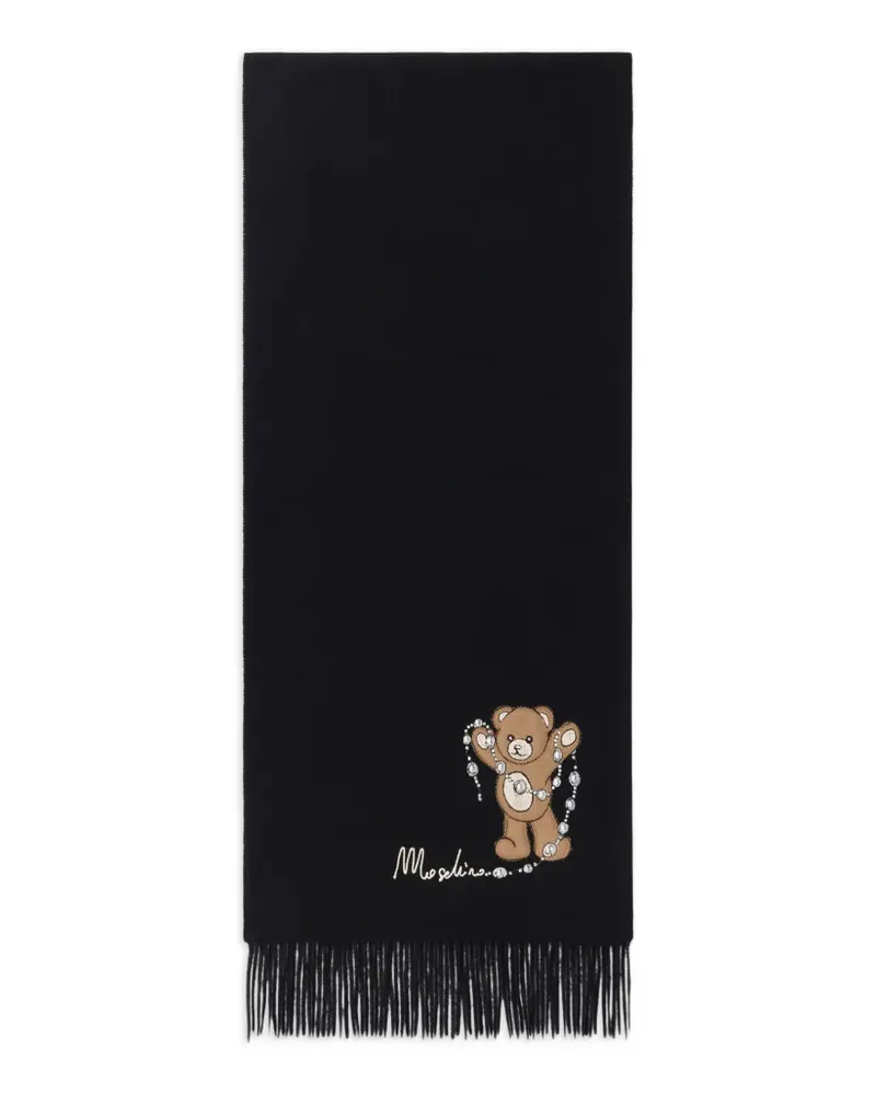 Moschino Schal mit Teddy - Schwarz Schwarz