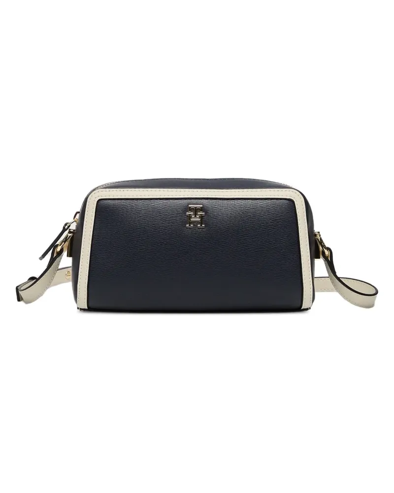 Tommy Hilfiger logo-plaque monogram strap shoulder bag - Blau Blau