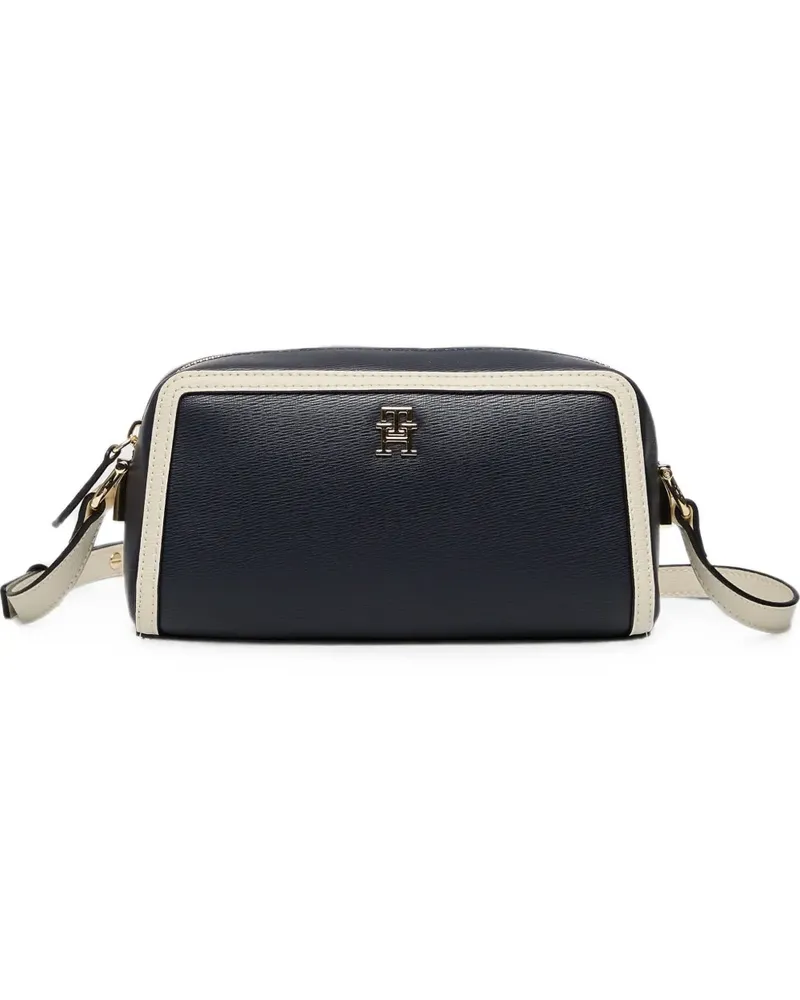 Tommy Hilfiger logo-plaque monogram strap shoulder bag - Blau Blau