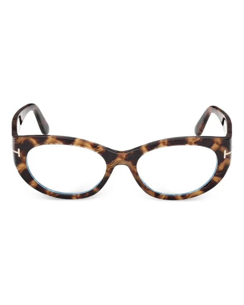 Tom Ford Runde Brille in Schildpattoptik - Braun Braun