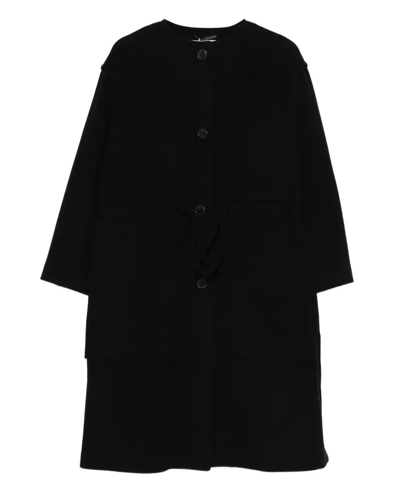 Herno Geknöpfter Mantel mit Tasche - Schwarz Schwarz
