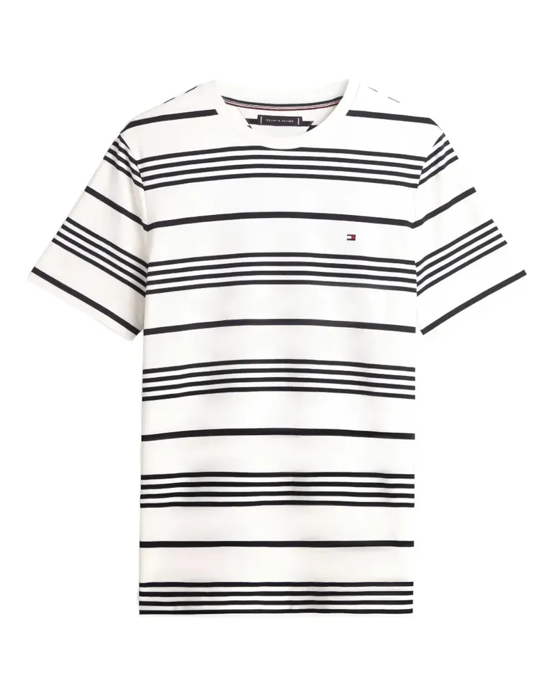 Tommy Hilfiger striped interlock T-shirt - Weiß Weiß