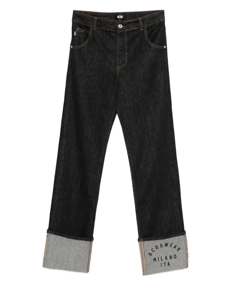 GCDS Jeans mit umgeschlagenem Saum - Schwarz Schwarz
