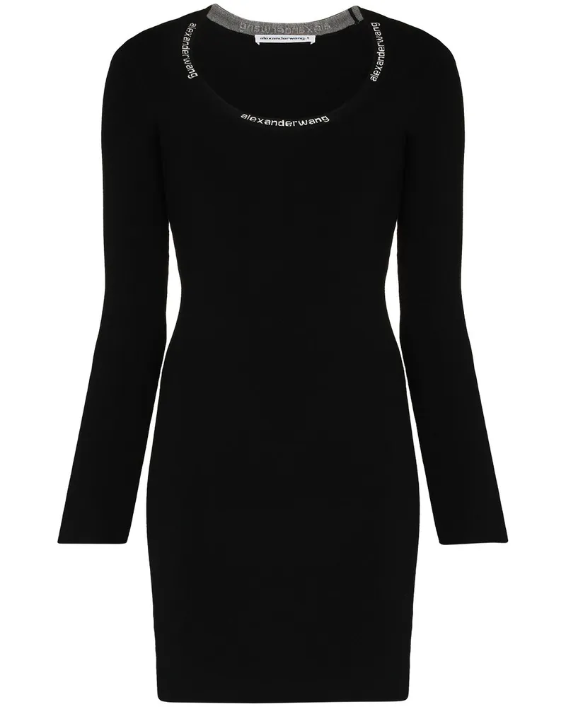 Alexander Wang Minikleid mit Logo - Schwarz Schwarz