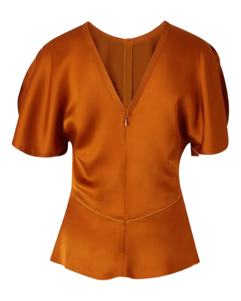 Victoria Beckham Bluse mit V-Ausschnitt - Orange Orange