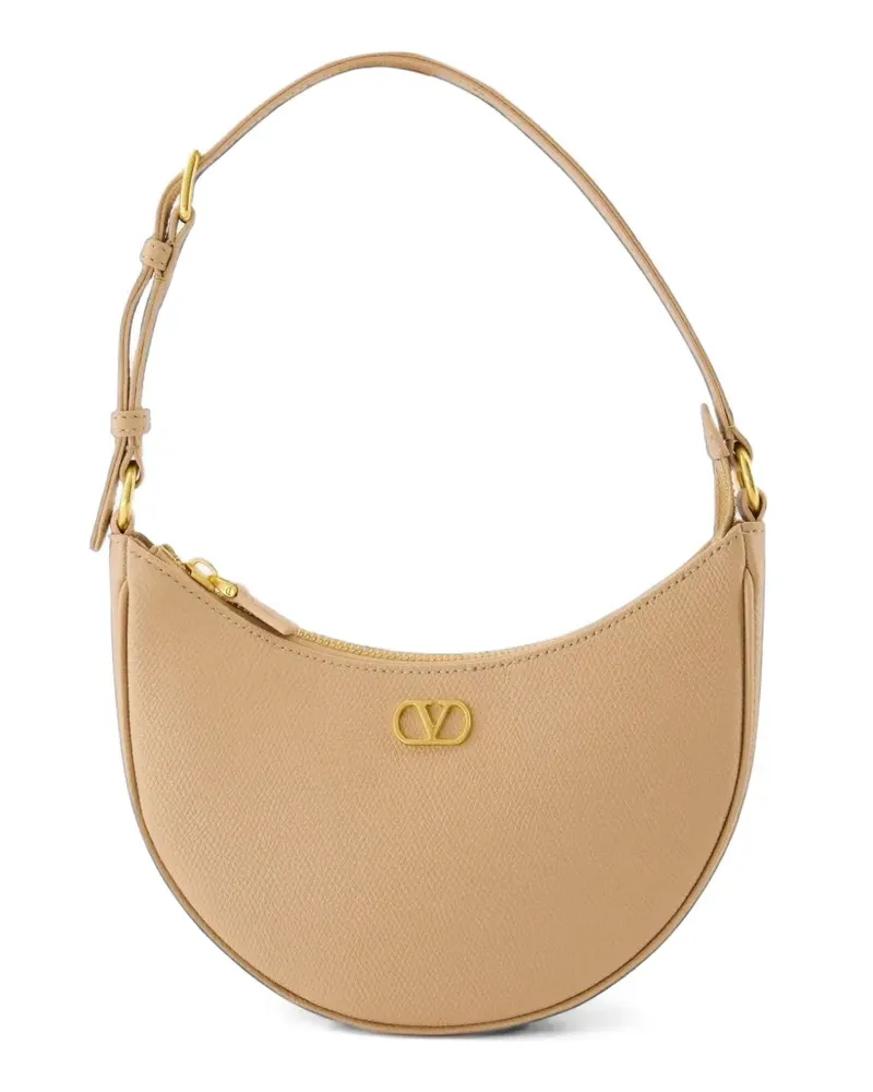 Valentino Garavani VLogo Signature mini bag in grainy calfskin - Nude Nude