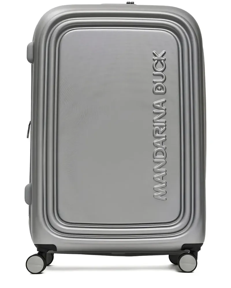 Mandarina Duck Rollkoffer mit Logo-Prägung - Silber Silber