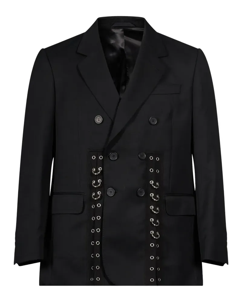 Simone Rocha eyelet-embellished double-breasted blazer - Schwarz Schwarz