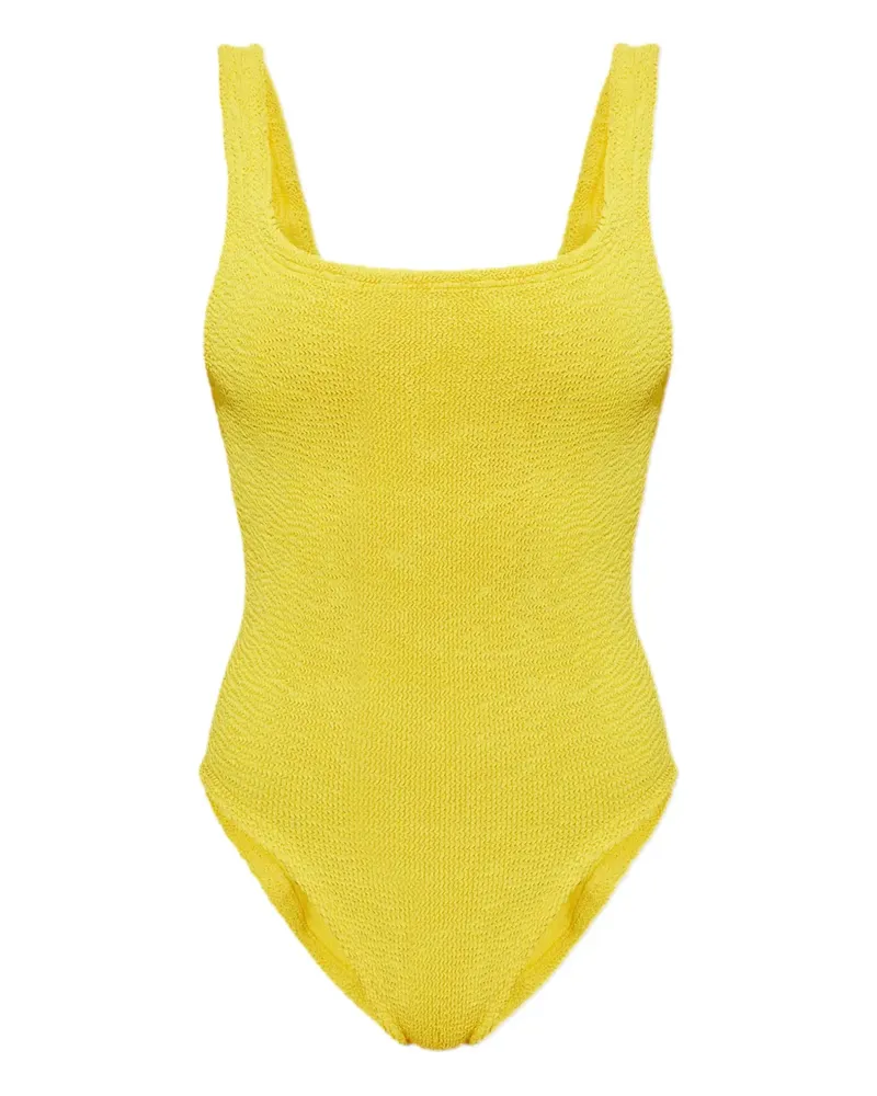 Hunza G Badeanzug mit eckigem Ausschnitt - Gelb Gelb