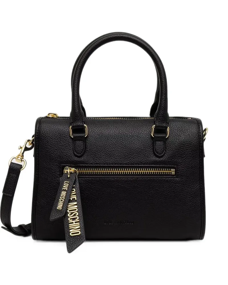 Moschino Tote Bag mit Logo-Schild - Schwarz Schwarz