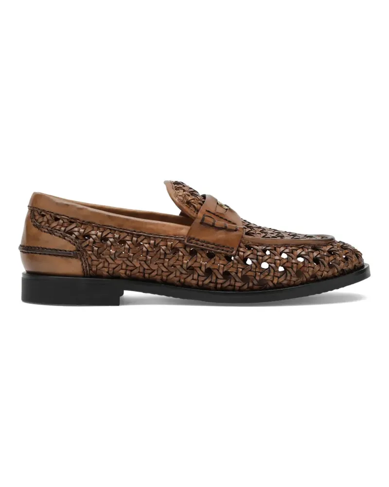 Miu Miu woven leather loafers - Braun Braun