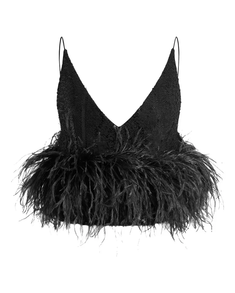 16ARLINGTON Mohnoberteil mit Spitze - Schwarz Schwarz