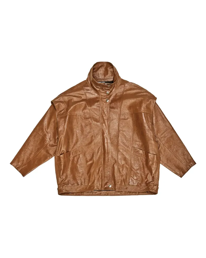 BIMBA Y LOLA Klassische Lederjacke - Braun Braun
