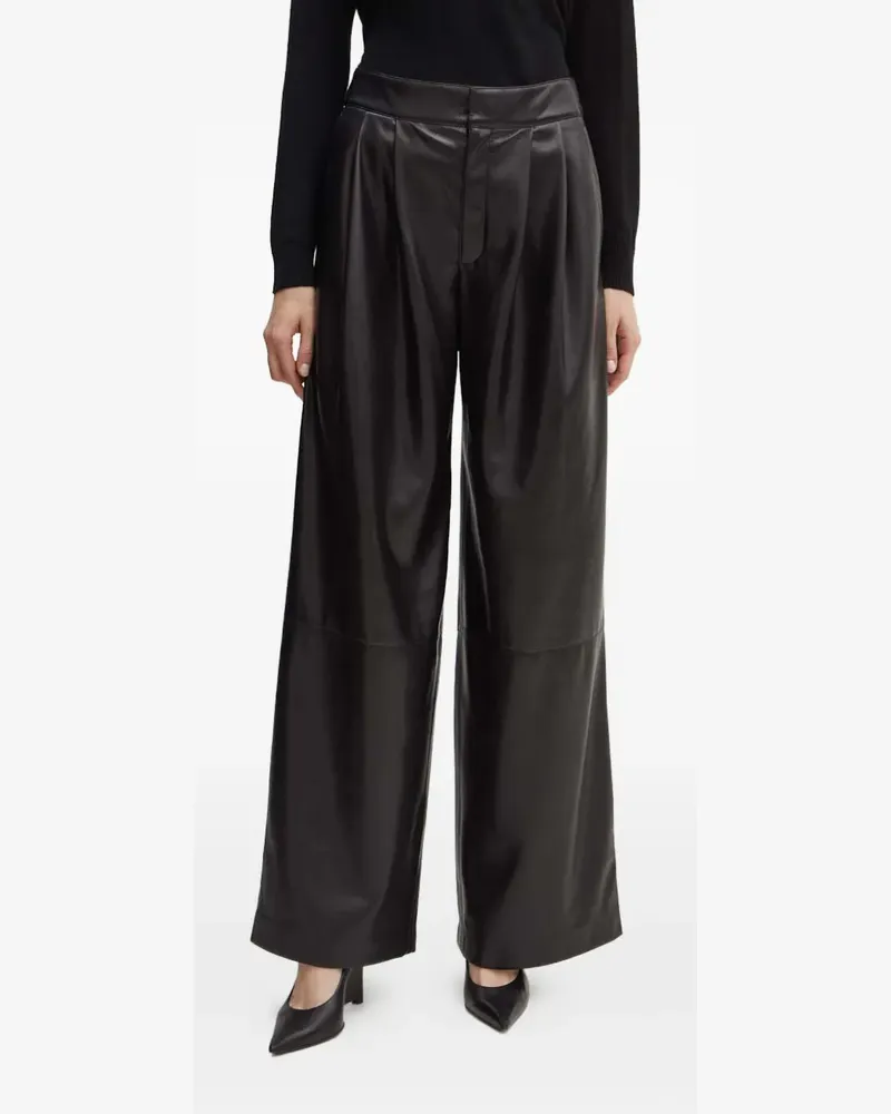 HUGO BOSS Hose mit Falten - Schwarz Schwarz