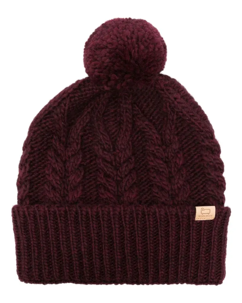 Woolrich Beanie mit Pompon - Violett Violett