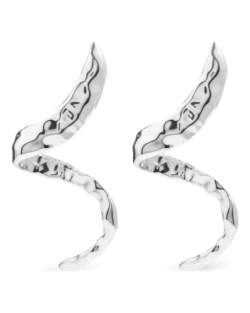 Federica Tosi Snake textured drop earrings - Silber Silber