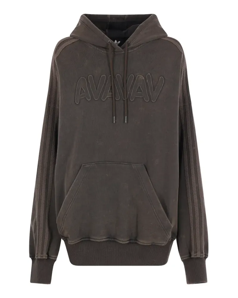 adidas x AVAVAV logo-patch drawstring hoodie - Braun Braun