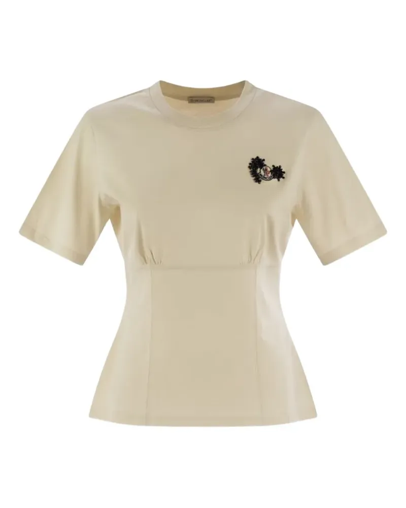 Moncler short-sleeve beaded T-shirt - Nude Nude