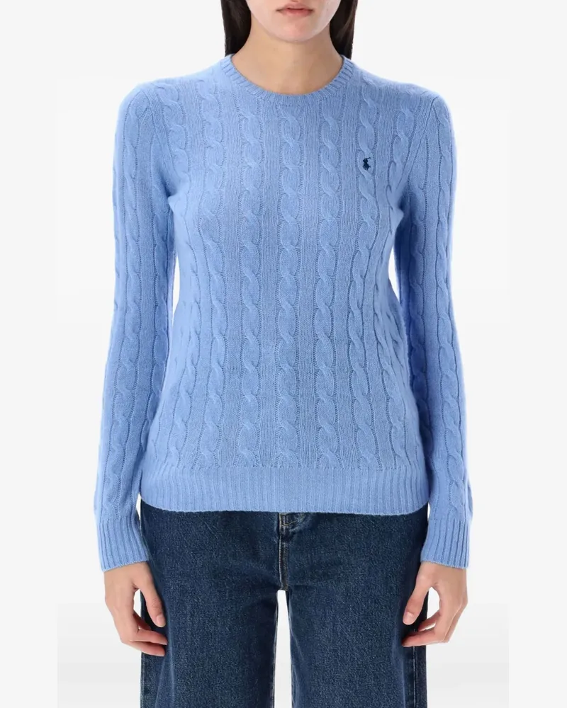 Ralph Lauren Pullover mit Zopfmuster und Logo-Stickerei - Blau Blau
