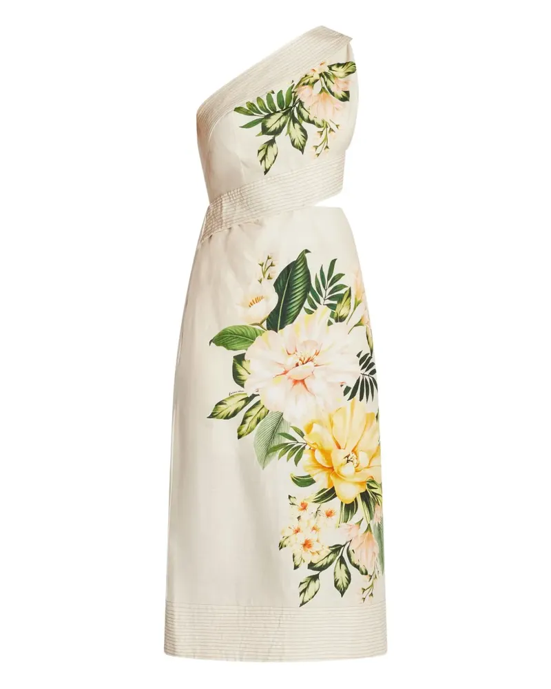 FARM Rio Robe mit Blumen-Print - Nude Nude