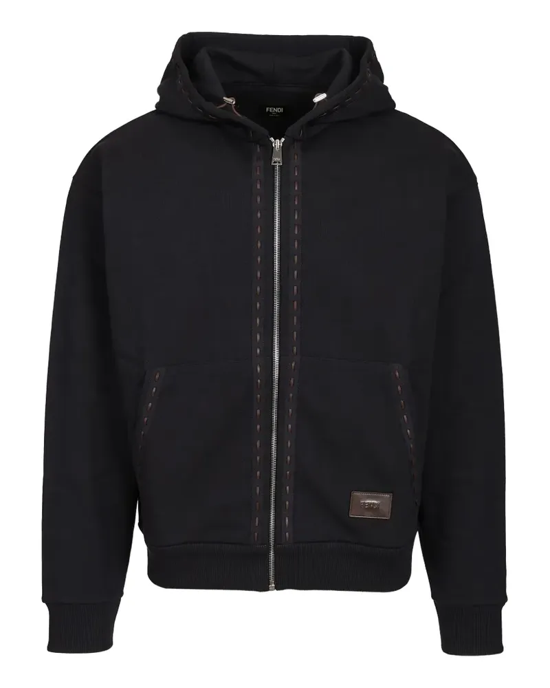 Fendi zip-up cotton hoodie - Blau Blau