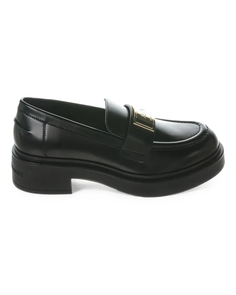 Armani Exchange logo-plaque chunky-sole loafers - Schwarz Schwarz