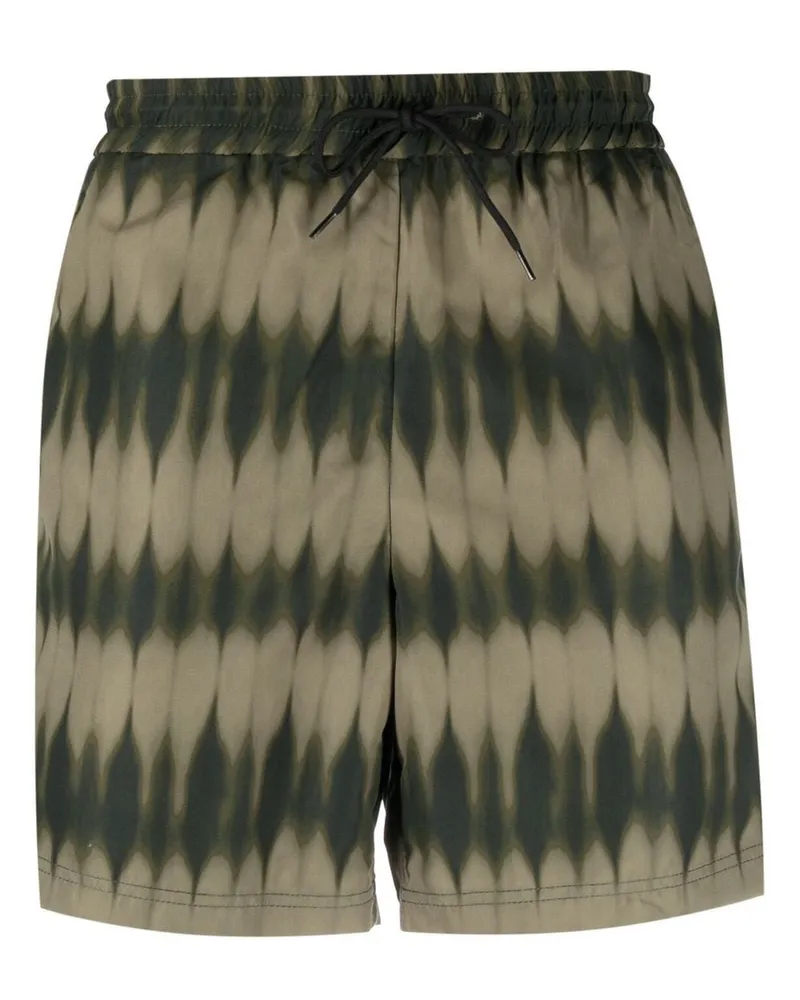 A.P.C. Bobby Badeshorts mit Batikmuster - Grün Grün
