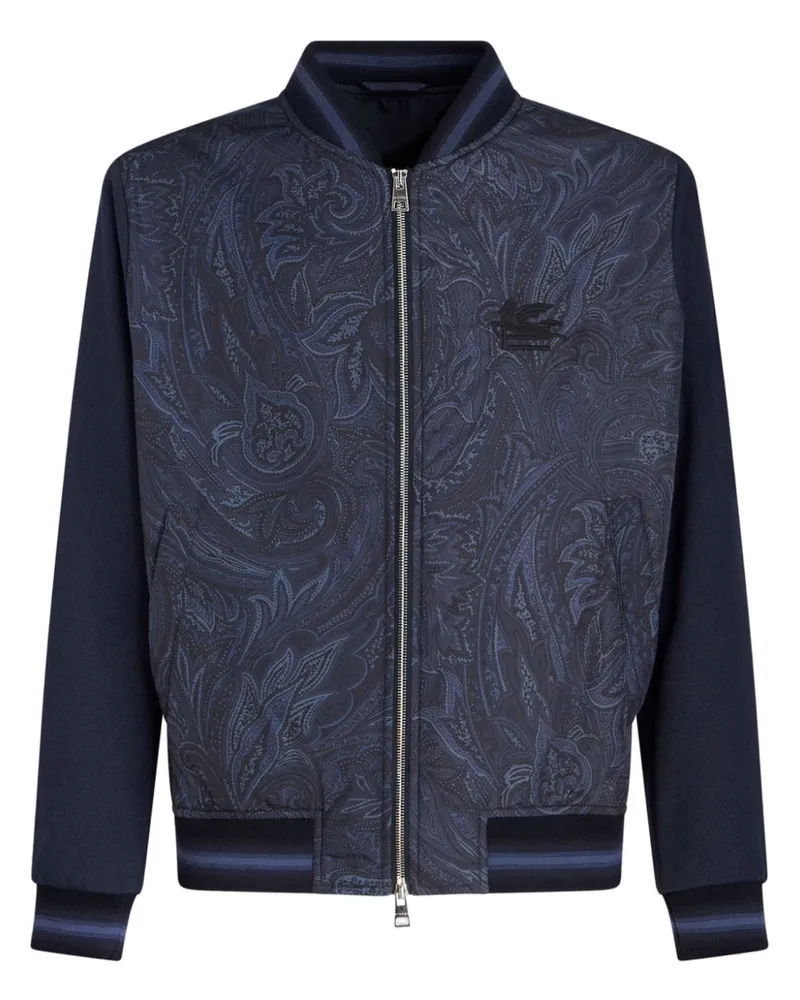 Etro Paisley-Bomberjacke mit Logo-Stickerei - Blau Blau