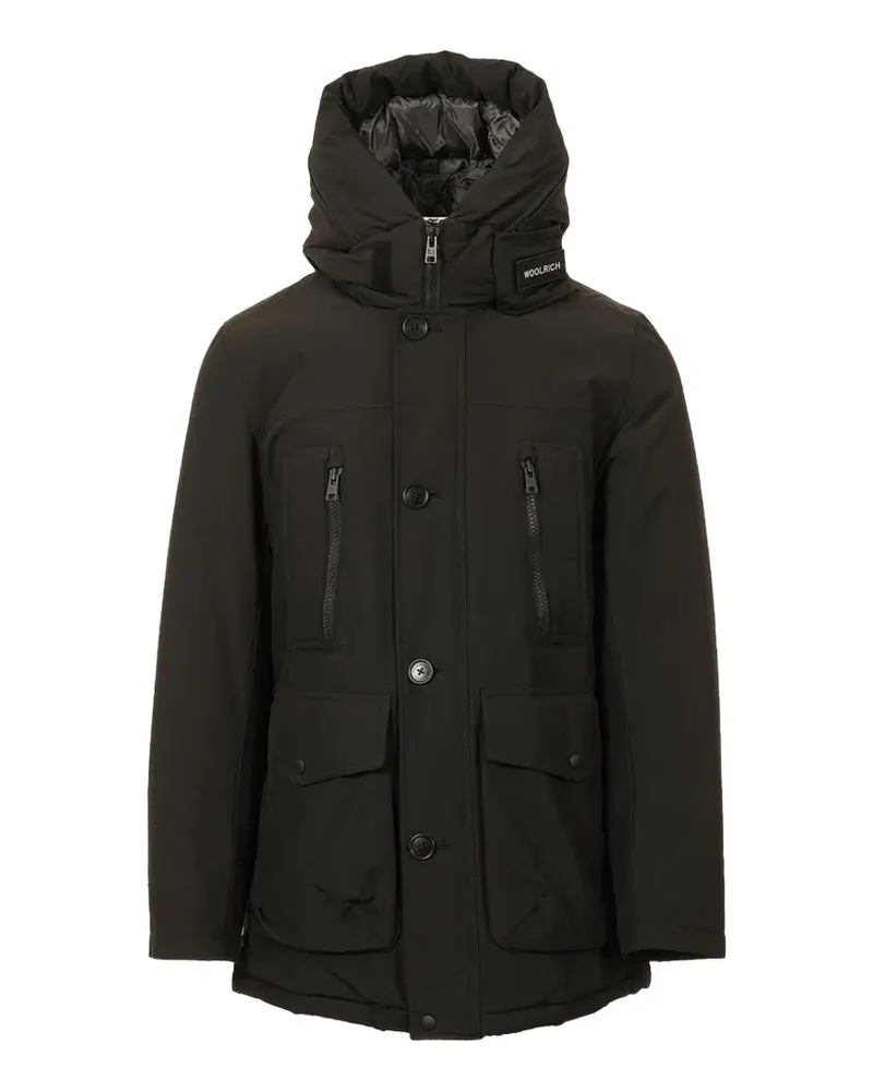Woolrich Kapuzenjacke mit Reißverschluss - Schwarz Schwarz